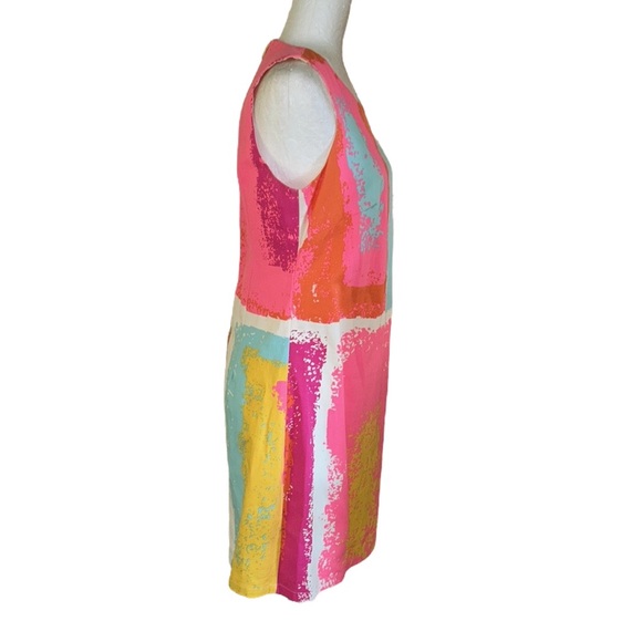 JB by Julie Brown Abstract Print Sleeveless Mini Shift  Slip Dress - 6 - Picture 6 of 13